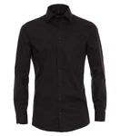 VENTI Businesshemd Body Stretch Kentkragen Schwarz/Dunkelbraun
