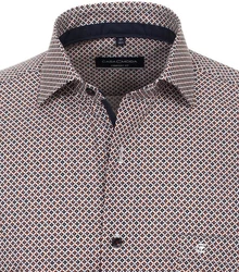 CASAMODA Langarmhemd Comfort Fit Rot/Braun/Bordeaux