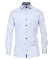 CASAMODA Langarmhemd Modern Fit Haifischkragen Dunkelblau/Hellblau/Blau
