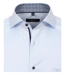 CASAMODA Langarmhemd Modern Fit Haifischkragen Dunkelblau/Hellblau/Blau