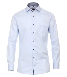 CASAMODA Langarmhemd Modern Fit Haifischkragen Dunkelblau/Hellblau/Blau