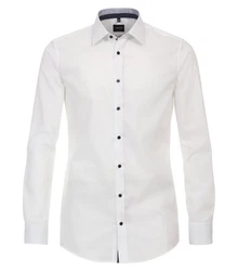 VENTI Businesshemd extra langer Arm uni Weiß/Creme/Schwarz