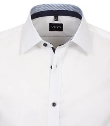 VENTI Businesshemd extra langer Arm uni Weiß/Creme/Schwarz