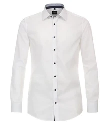 VENTI Businesshemd extra langer Arm uni Weiß/Creme/Schwarz