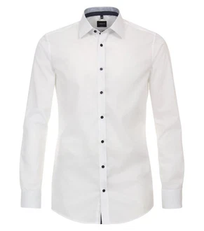 VENTI Businesshemd extra langer Arm uni Weiß/Creme/Schwarz