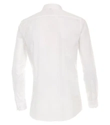 VENTI Businesshemd Body Stretch stark tailliert Kentkragen uni Weiß/Creme