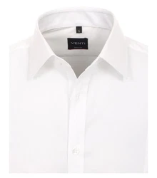 VENTI Businesshemd Body Stretch stark tailliert Kentkragen uni Weiß/Creme