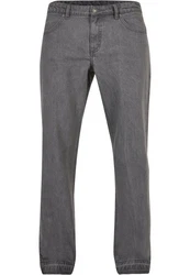 URBAN CLASSICS Herren Jeans Open Edge Loose Fit Hellgrau/Dunkelgrau/Grau