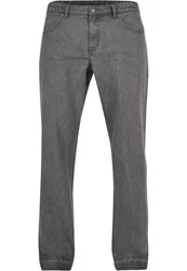 URBAN CLASSICS Herren Jeans Open Edge Loose Fit Hellgrau/Dunkelgrau/Grau