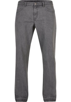 URBAN CLASSICS Herren Jeans Open Edge Loose Fit Hellgrau/Dunkelgrau/Grau