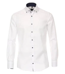 VENTI Langarmhemd Modern Fit Button-Down-Kragen (113644200) Creme/Weiß