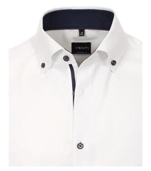 VENTI Langarmhemd Modern Fit Button-Down-Kragen (113644200) Creme/Weiß