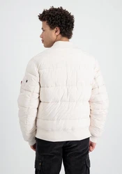 Alpha Industries Bomberjacke MA-1 Puffer Weiß/Beige/Creme/Rot