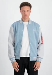 Alpha Industries Sweater Varsity Sweat Jacket Blau/Grau/Hellblau