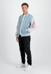 Alpha Industries Sweater Varsity Sweat Jacket Blau/Grau/Hellblau