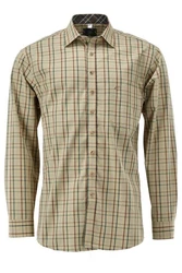 OS-Trachten Trachtenhemd Etaru Langarm Hemd Khaki/Grün/Braun/Beige/Dunkelgrün