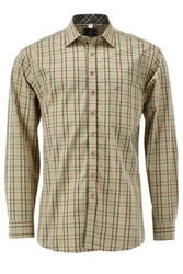 OS-Trachten Trachtenhemd Etaru Langarm Hemd Khaki/Grün/Braun/Beige/Dunkelgrün