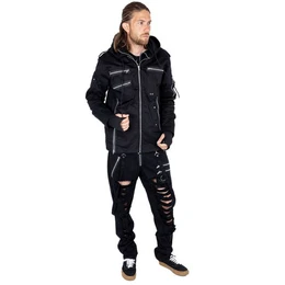 Blouson Jaylen Denim Jeans Industrial Gothic Zipper