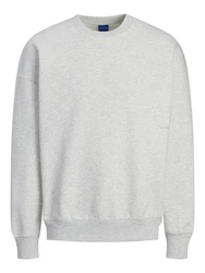 Jack & Jones Longsweatshirt JORVIBE SPONGY SWEAT CREW NECK Grau/Hellgrau