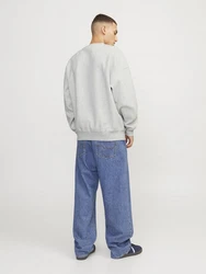 Jack & Jones Longsweatshirt JORVIBE SPONGY SWEAT CREW NECK Grau/Hellgrau