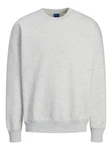 Jack & Jones Longsweatshirt JORVIBE SPONGY SWEAT CREW NECK Grau/Hellgrau