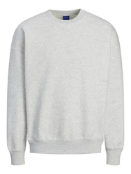 Jack & Jones Longsweatshirt JORVIBE SPONGY SWEAT CREW NECK Grau/Hellgrau