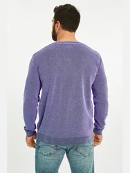 Jan Vanderstorm Strickpullover KEIMO Dunkelblau/Lila