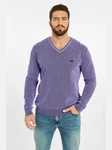 Jan Vanderstorm Strickpullover KEIMO Dunkelblau/Lila