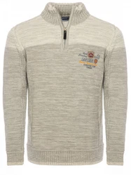 Carisma Strickpullover Herren Troyer (7803) Khaki/Beige/Braun/Grau