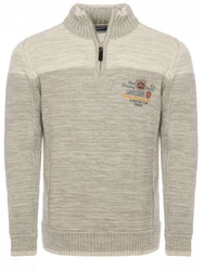 Carisma Strickpullover Herren Troyer (7803) Khaki/Beige/Braun/Grau