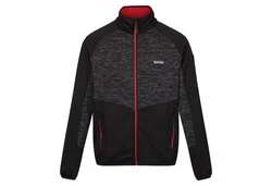 RennerXXL Fleecejacke Herren Outdoorjacke Schwarz/Rot/Dunkelgrau