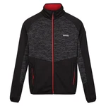 RennerXXL Fleecejacke Herren Outdoorjacke Schwarz/Rot/Dunkelgrau