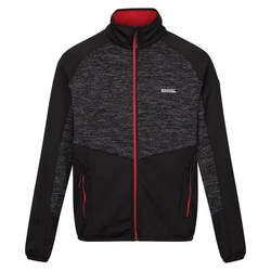 RennerXXL Fleecejacke Herren Outdoorjacke Schwarz/Rot/Dunkelgrau
