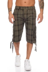 Kendindza Cargoshorts Cargobermuda Herren Dunkelgrün/Khaki
