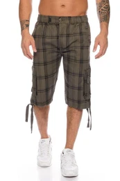 Cargoshorts 3/4 Bermuda Shorts Herren, Kurze Hose Herren, Cargobermuda Taschen Knopf Reiverschluss Cargohose