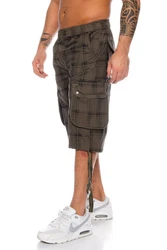 Kendindza Cargobermudas Bermuda Shorts Herren Khaki/Dunkelgrün
