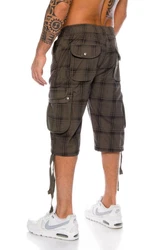 Kendindza Cargobermudas Bermuda Shorts Herren Khaki/Dunkelgrün