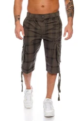Kendindza Cargobermudas Bermuda Shorts Herren Khaki/Dunkelgrün