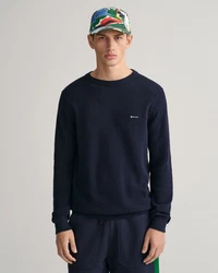 Gant Rundhalspullover COTTON PIQUE C-NECK Blau