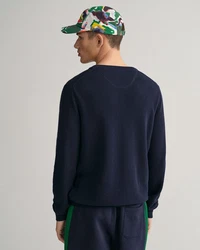 Gant Rundhalspullover COTTON PIQUE C-NECK Blau