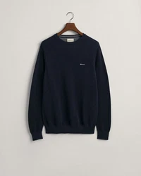 Gant Rundhalspullover COTTON PIQUE C-NECK Blau