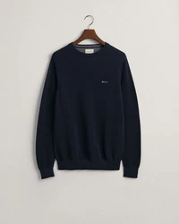 Gant Rundhalspullover COTTON PIQUE C-NECK Blau