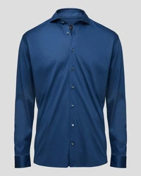 Van Laack Langarmhemd Dunkelblau/Blau/Hellblau