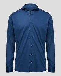 Van Laack Langarmhemd Dunkelblau/Blau/Hellblau