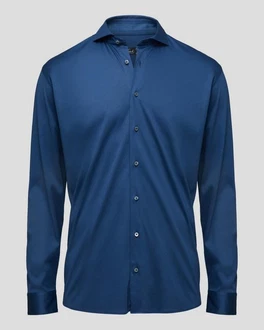 Van Laack Langarmhemd Dunkelblau/Blau/Hellblau