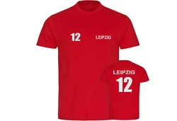 multifanshop T-Shirt Herren Leipzig Trikot Nummer 12 Rot/Dunkelrot