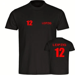 multifanshop T-Shirt Herren Leipzig Trikot Nummer 12 Rot/Dunkelrot/Schwarz/Türkis