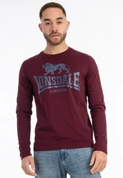 Lonsdale Langarmshirt AYRSHIRE Bordeaux/Dunkelrot/Rot