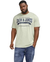 Jack & Jones Print-Shirt 2er-Pack Grau/Mischfarben/Gelb/Dunkelgrün/Blau