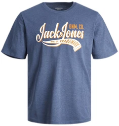 Jack & Jones Print-Shirt 2er-Pack Hellblau/Dunkelblau/Blau